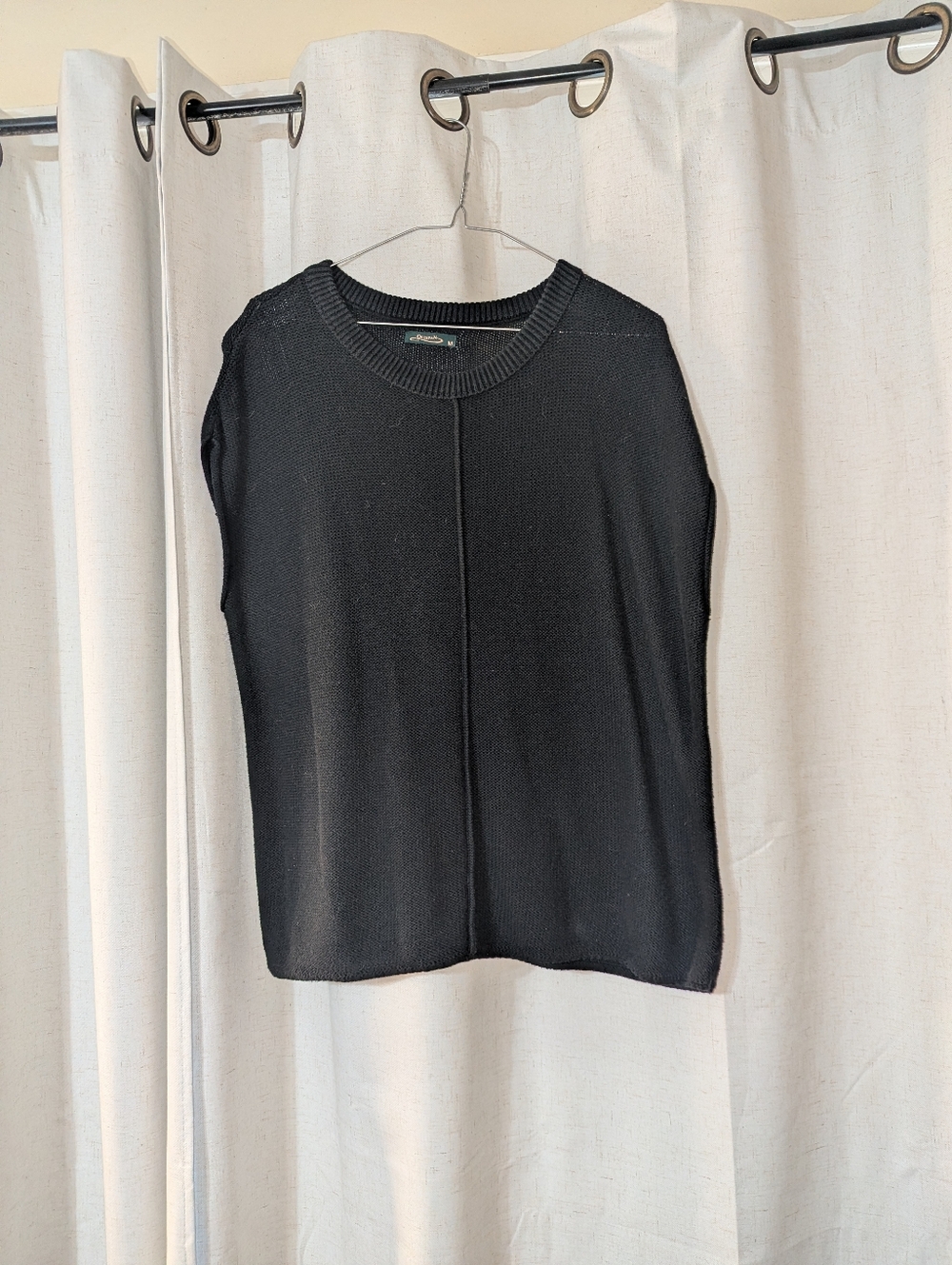 Casual Oversized Streetwear Black Knit Top